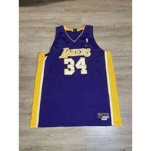 VTG 100% Authentic Nike Shaquille O'Neal Mens Sz 2XL LA Lakers Jersey Purple